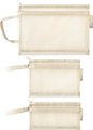 Two Pouch Bag with Handle - (3 Bags Set)(A4+A5+A6 Size)(Beige)(See-Through): 