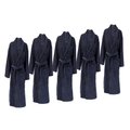 Bunty Plush 100% Cotton Shawl-Collar Terry Bathrobe (Estate Blue)(Pack of 5)(450gsm): 