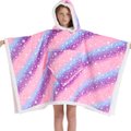 Iconix Kids 2-in-1 Hooded Poncho Blanket (Pink & Blue): 