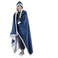 Iconix Unisex Oversized Fluffy Fleece Hooded Blanket (Navy Blue): 