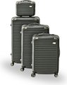 Roller Luggage Trolley Bag Textured Pattern (Lines)  -  Dark Grey (4 Piece) (Hard Plastic) - Only Available to deliver to Major...