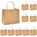 Chenshia 10pcs Reusable Jute Bag/Shopper Tote Bag-32x36x19CM: 