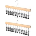 Chenshia Multifunctional Wooden Hangers with 12 Clips Hat Organizer-2 Piece - Wood: 