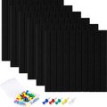 Chenshia 6pcs Black Felt Cork Board Set for Wall Dcor with Push Pins - Black Stripe: 