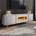 Rack Juquehy Plasma Stand Off White/Cinnamon: 