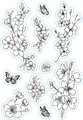 Clear Reusable Stamps - Floral and Butterflies: 