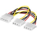 Goobay 1 Molex Male to 2 Molex Female Y Power Cable: 