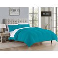 Simply Sleep - Reversible Comforter Set - 90 GSM Micro Fibre - Peacock Blue - Optical White - Queen: 
