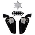 Toy Sheriff Set Gun & Holster 6 Pieces 2 Pack (Silver & Black): 
