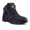 Ella Jasmine Ladies Steel Toe Safety Boot (Black & Pink Nubuck): 
