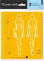 TechnoArt Human Figure Template Stencil - Female 1: 