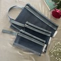 Two Pouch Bag with Handle - (3 Bags Set)( A4+A5+A6 Size)(Blue)(See Through): 