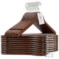 Luxury Premium Non-Slip Wooden Hanger Suit Hangers with Non Slip Pant-20pcs - Dark Brown: 
