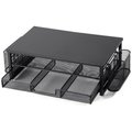 Chenshia 2-Tier Monitor Stand with Mesh Storage Drawer Desktop Organiser - Black: 