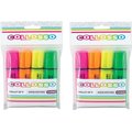 Collosso Wallet of 4 Chisel Tip Highlighters - Pack of 2: 