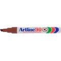 Artline EK 90 Chisel Point Permanent Marker (2.5mm)(Brown)(Box of 12): 