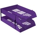 Treeline Desk Letter Trays (Retail Packs with 2 Trays Including Risers)(Electric Purple): 