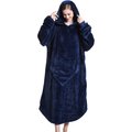 Iconix Oversized Floor-Length Hooded Body Blanket (Navy Blue): 