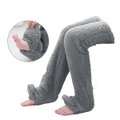 Iconix Fluffy Thigh-High Leg Warmer Socks (Grey): 