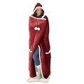 Iconix Unisex Oversized Fluffy Fleece Hooded Blanket (Ruby Red): 