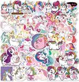 50-Piece - Holographic Unicorn Stickers: 