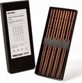Chenshia 5 Pair Reusable Chopsticks Wood Non-slip Chop Sticks Gift Box Set - Chicken Wing Wood: 