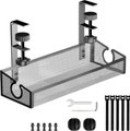 Chenshia Under Desk Cable Management Tray No Drill / Cable Organizer - Home - Black: 