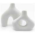 Chenshia Ceramic Donut Vase, Set of 2 - Minimalist Nordic Modern Home Decor - White: 