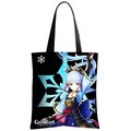 ANIMANGA Waterproof Oxford Tote Bag with Flocking Print - Genshin Ayaka: 