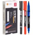 Deli Permenant Marker Dual Tip 0.5mm & 1.0mm Red, Blue, Black 12 pcs: 