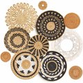 Boho Handwoven Basket Wall Decor Dining Tabletop Placemats - 11 Piece: 