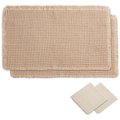 Chenshia2PC Non Slip Super Absorbent Waffle Bath Mat 46x77cm - Brown: 