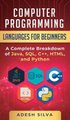 Computer Programming Languages for Beginners - A Complete Breakdown of Java, SQL, C++, HTML, and Python (Hardcover): Adesh Silva