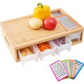 Fine Living Three Drawers Bamboo Chopping Board: 