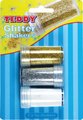 Teddy Glitter Shaker Blister - Metallic (3 x 8g): 