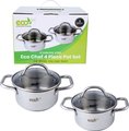 Pot Set With Glass Led (4 Piece): 