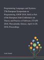 Programming Languages and Systems - 27th European Symposium on Programming, ESOP 2018, Held as Part of the European Joint...