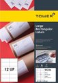 Tower W236 A4 Inkjet/Laser Rect. Labels (105x49mm)(100 Sheets) - 12-Up: 
