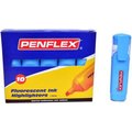Penflex HiGlo Highlighters - Blue (10 Pack)(1.5mm Chisel Tip): 