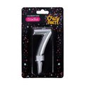 Birthday Candle Celebration Candles Large 5 Pack (Number 7) (Silver): 