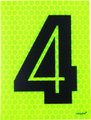 Tower Reflect. Postbox Number - 4 (Fluor. Yellow)(70x92mm): 
