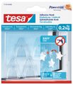 Tesa Transparent Surface Adhesive Hooks (Small)(5 Hooks)(0,2kg Limit): 