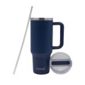 Iconix 1.2L Stainless Steel Travel Flask - with Silicone Lid (Navy Blue): 