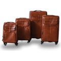 Roller Luggage Trolley Bag - Light Brown (4 Piece) (Clip) (PU Leather) - Only Available to deliver to Major Cities: 