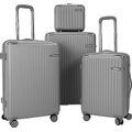 Roller Luggage Trolley Bag Textured Pattern - Grey (4 Piece) (Hard Plastic) - Only Available to deliver to Major Cities: 