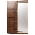 Chenshia Full-Body Magic Mirror Pegboard with Shelf & Hooks - Space Saving - Brown: 