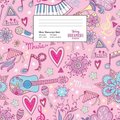 Music Manuscript Book - Girls Musical Instruments, Large Kids Stave Paper (Paperback): Young Dreamers Press