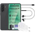 Samsung A36 5G 6GB|256GB Awesome Black (Bundle) Adapter + Earphones: 