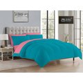 Simply Sleep - Reversible Comforter Set - 90 GSM Micro Fibre - Peacock Blue - Pink Frosting - King - Single - Three Quarter: 