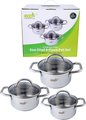 Pot Set With Glass Lid (6 Piece): 